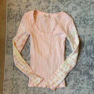 Free People tie dye long sleeve shirt